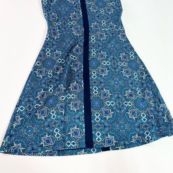 Title Nine Dress Womens Small Geometric Sleeveless Blue Athletic Pocket V Neck - Picture 9 of 10